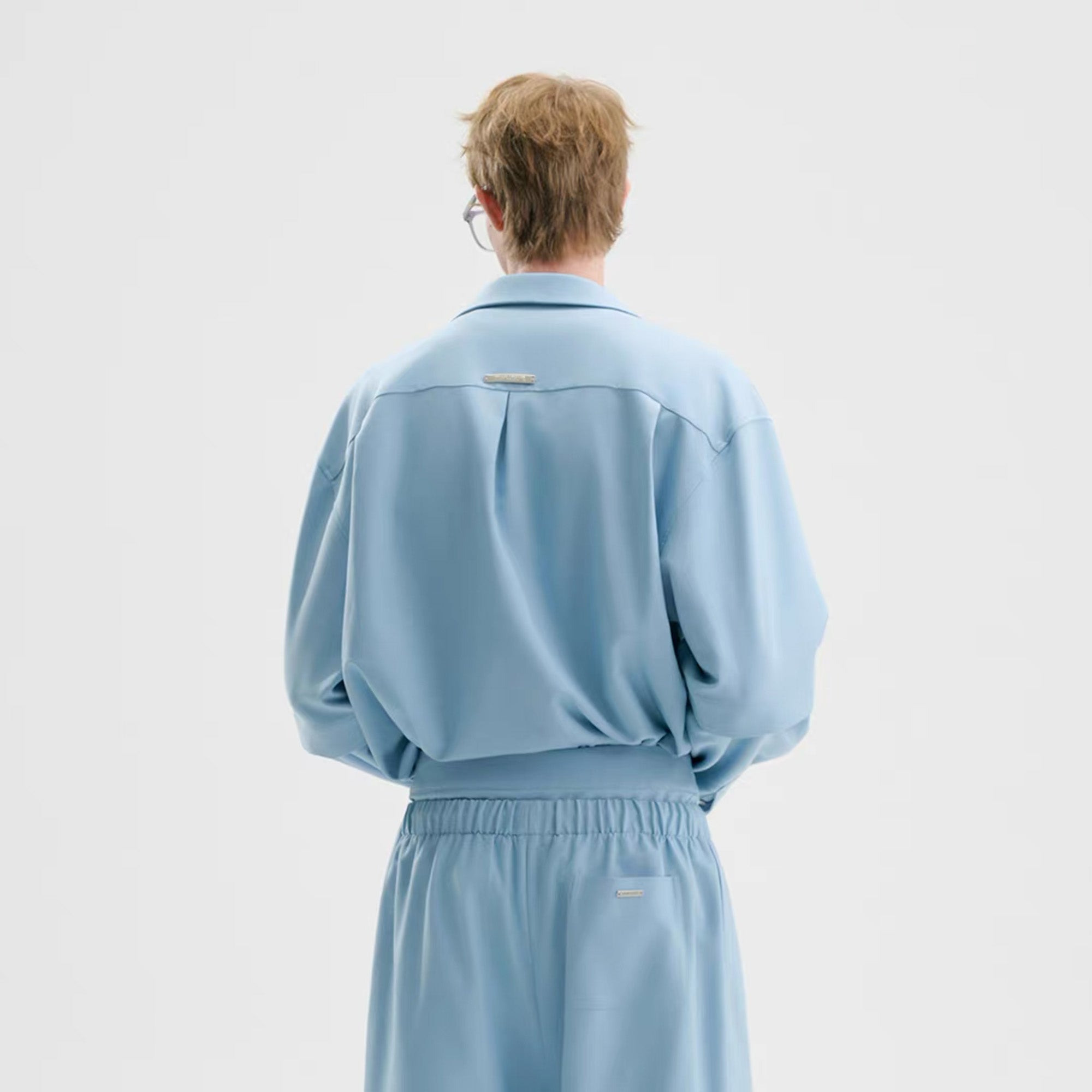 TIWILLTANG Detachable-Sleeve Tie-Pocket Shirt-Jacket-S-Blue-Free Shipping Leatheretro