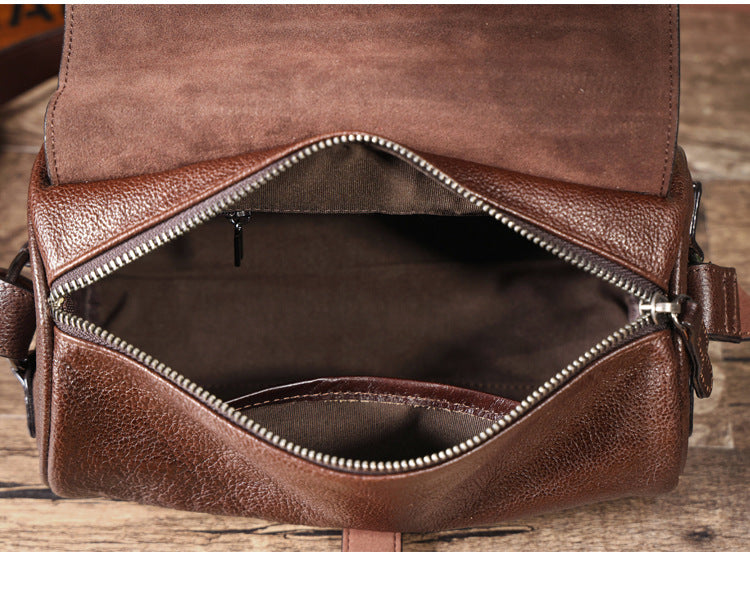 Genuine with Full-Grain Vegetable-Tanned Leather Bag-Handbags-Dark Coffee-Free Shipping Leatheretro