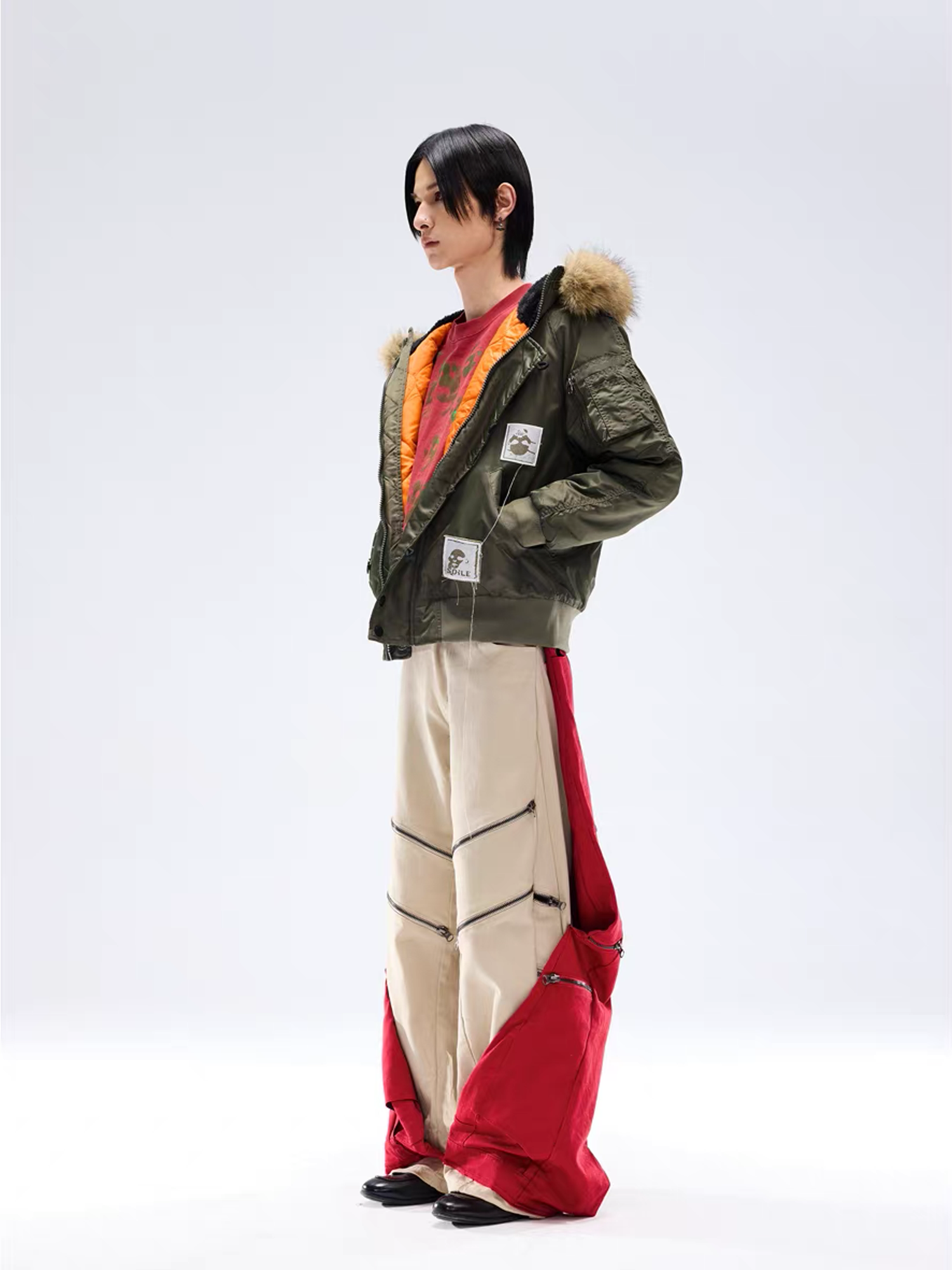 NOTHINGNESS WORLD Faux Fur Patch Hooded Puffer Jacket-Jacket-S (Preorder)-Black-Free Shipping Leatheretro
