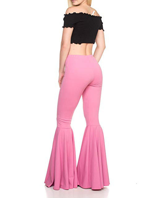 Sexy High Waist Mermaid Flare Pants-Pants-White-S-Free Shipping Leatheretro