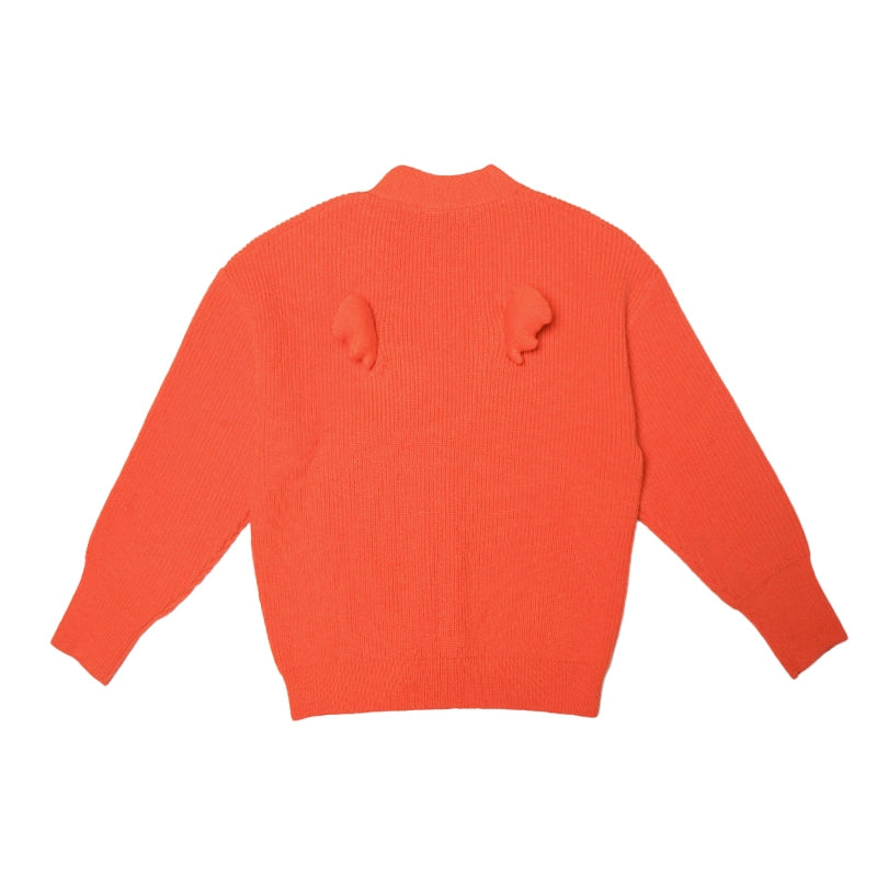 CLP Unisex Wing Design Oversized Knit Cardigan-Blue-Short Style-3 Buttons-Free Shipping Leatheretro