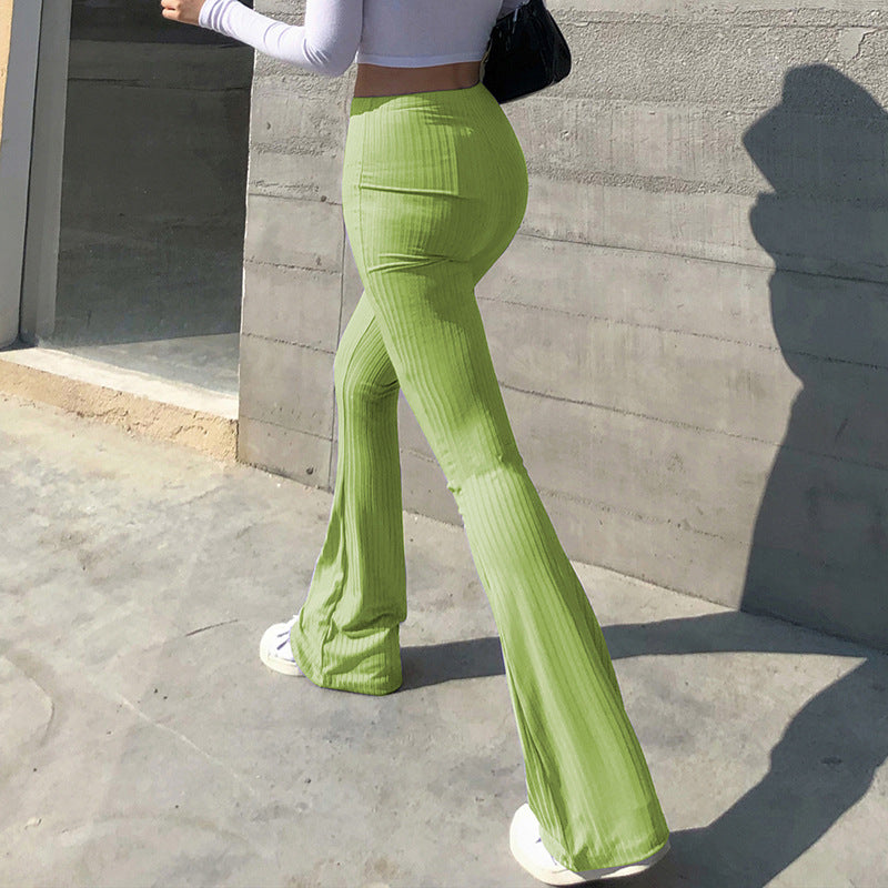 Sexy High Waist Trumpet Pants-Pants-Green-S-Free Shipping Leatheretro