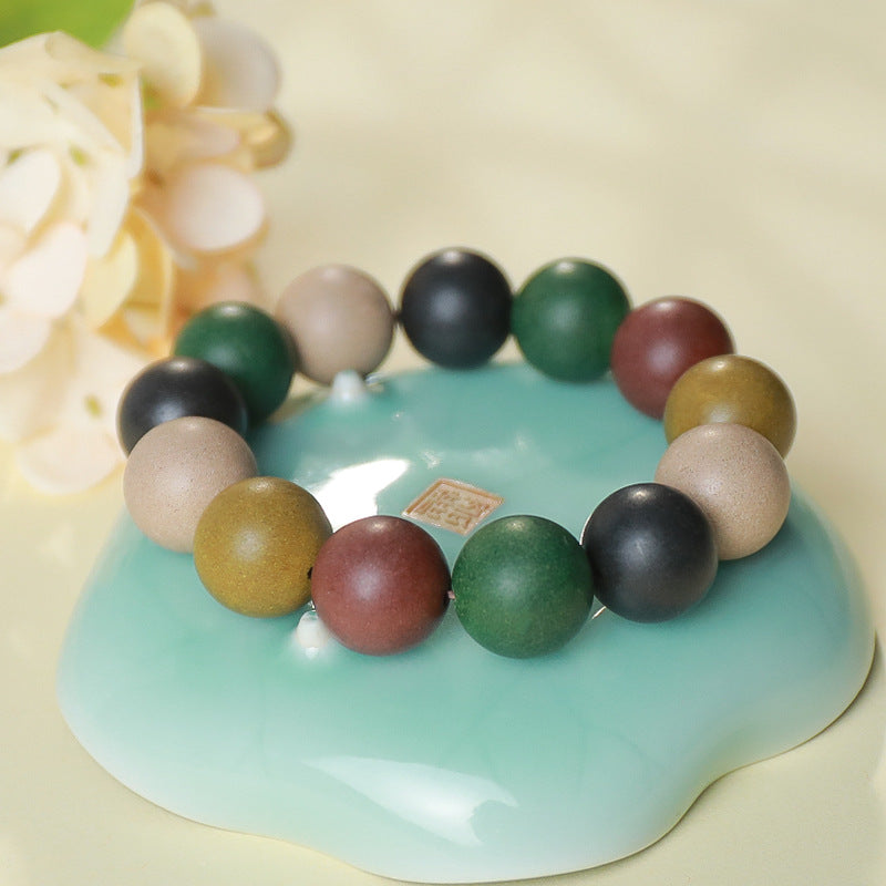 Handmade Five-Element Herbal Bead Bracelet-8mm*23 Beads-Five-Element Herbal Bead Bracelet-Free Shipping Leatheretro