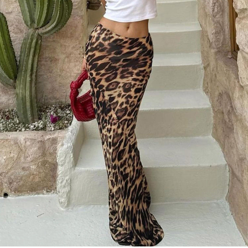 Sexy Chiffon Summer Leopard Mermaid Skirts-Skirts-Leopard-S-Free Shipping Leatheretro