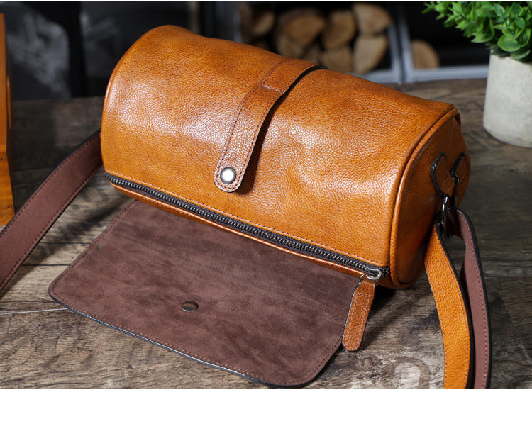 Genuine with Full-Grain Vegetable-Tanned Leather Bag-Handbags-Dark Coffee-Free Shipping Leatheretro