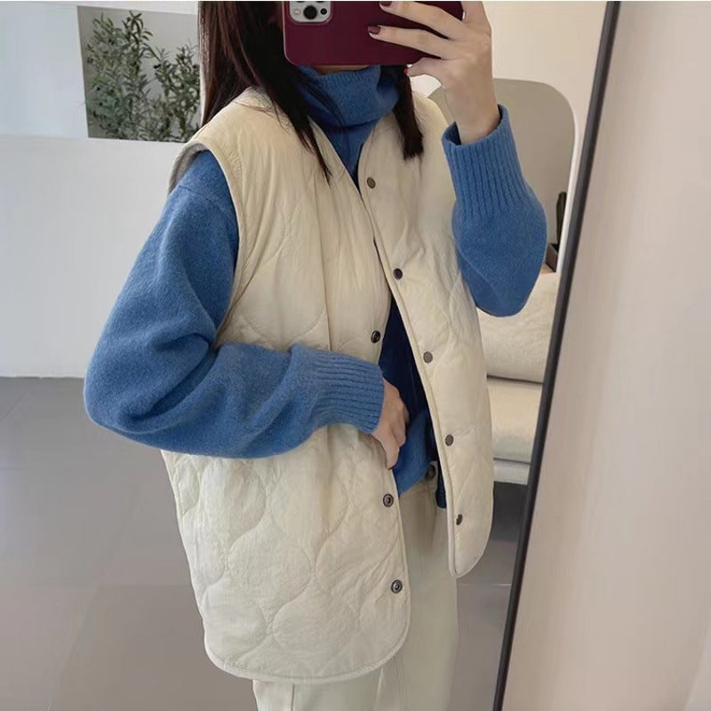 Fashion Women Fleece Warm Vest-Vests-Ivory-S-Free Shipping Leatheretro