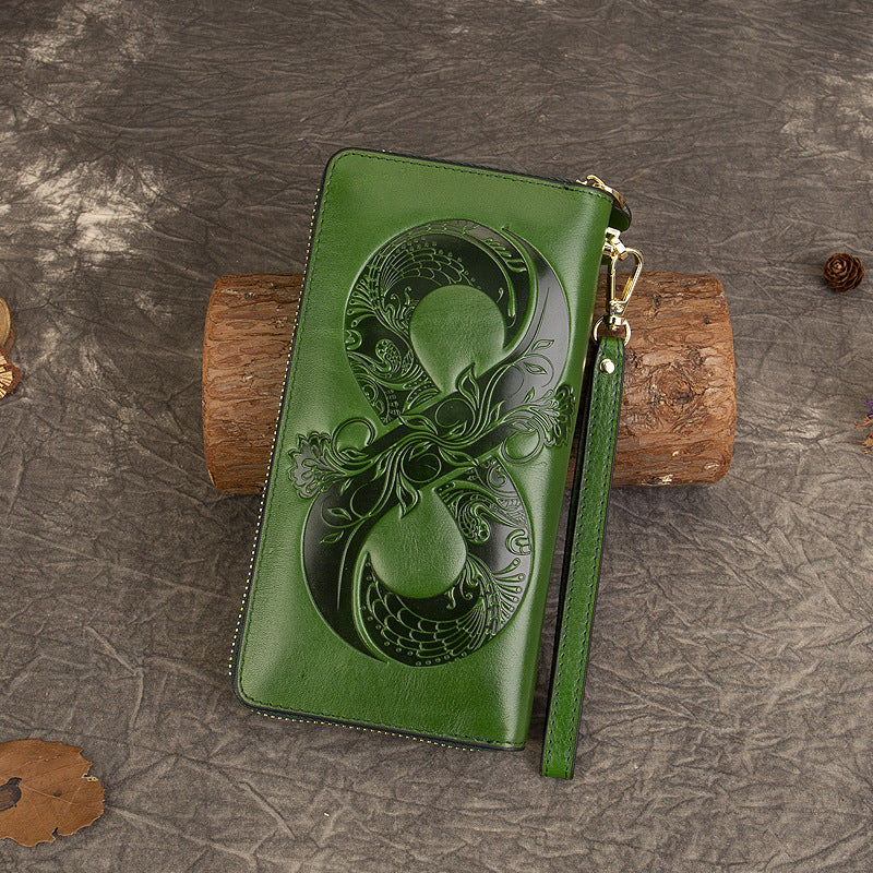 Genuine Top-Grain Leather Women's Wallet-Handbags, Wallets & Cases-brown-Free Shipping Leatheretro