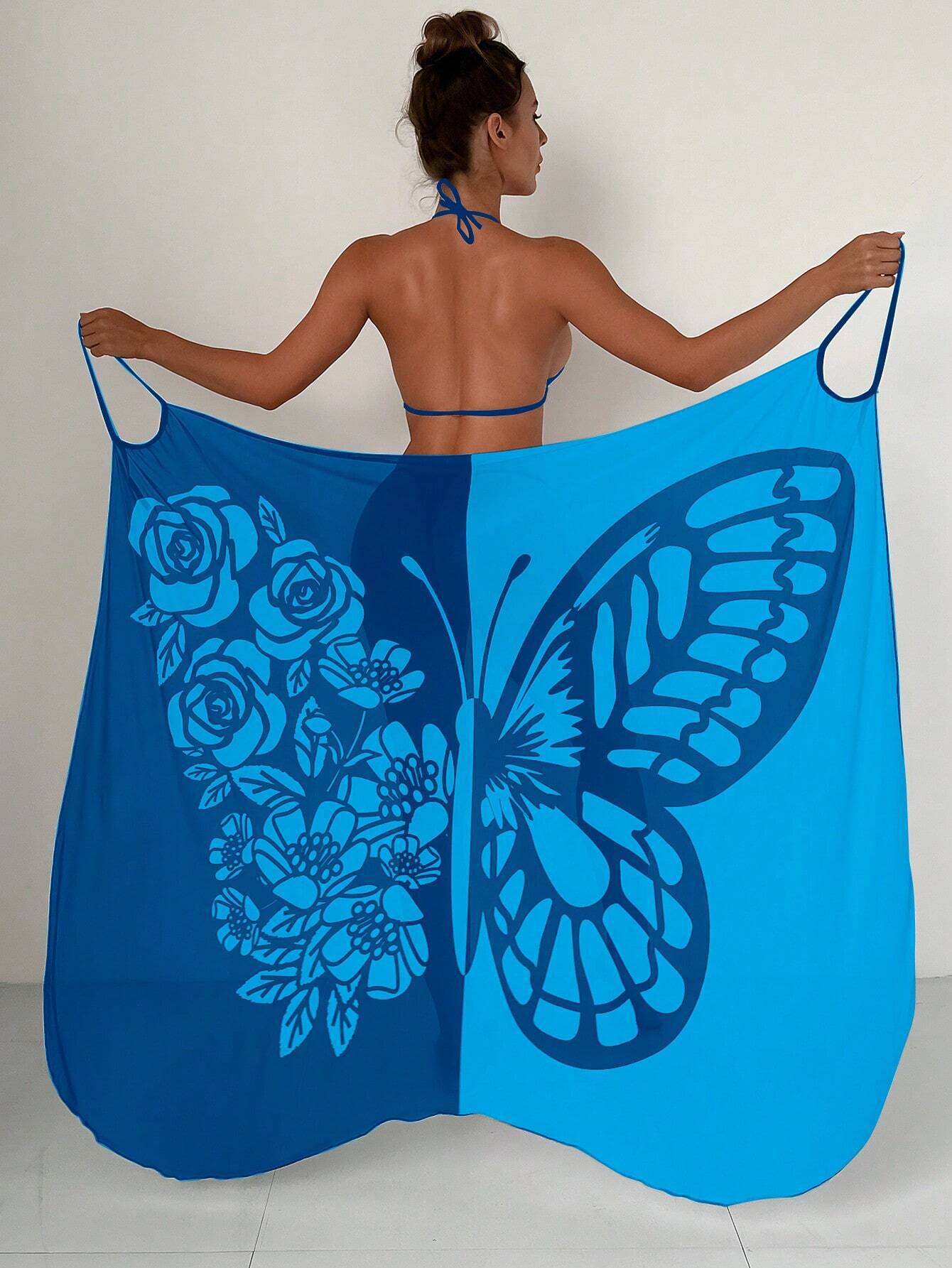 Summer Butterfly Print Beach Cover Ups-Cover Up-C-One Size-Free Shipping Leatheretro