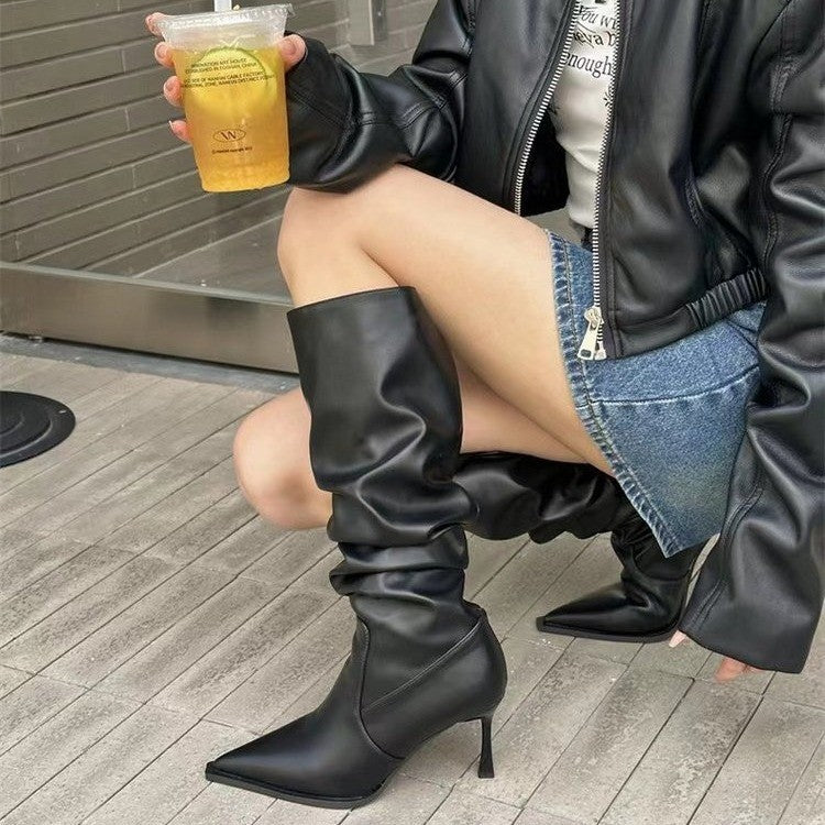 Sexy High Heels Women Fall Boots-boots-Black-35-Free Shipping Leatheretro