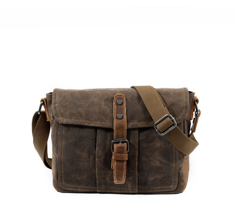 Vintage Crossbody Bag for Men – Casual Canvas Messenger Bag-dark gray-Free Shipping Leatheretro
