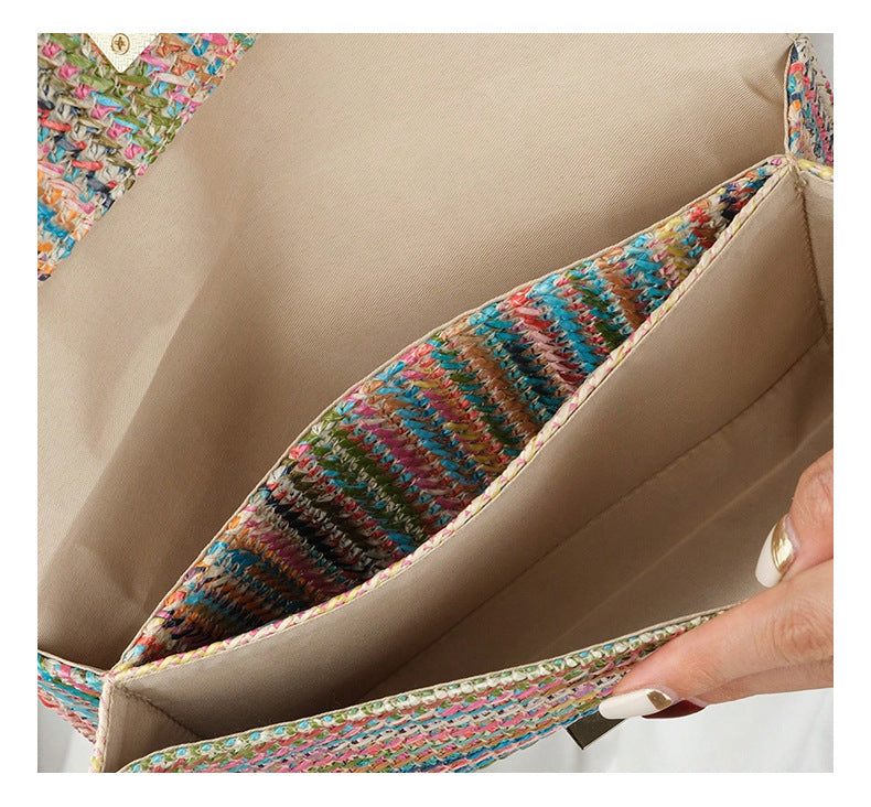 Women's Woven Straw Handbag-apricot-27x15x2CM-Free Shipping Leatheretro