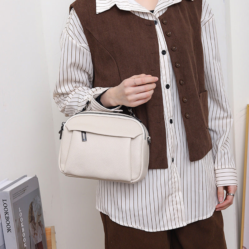 Genuine Leather Women's Handbag-Brown-22CM*8CM*17CM-Free Shipping Leatheretro