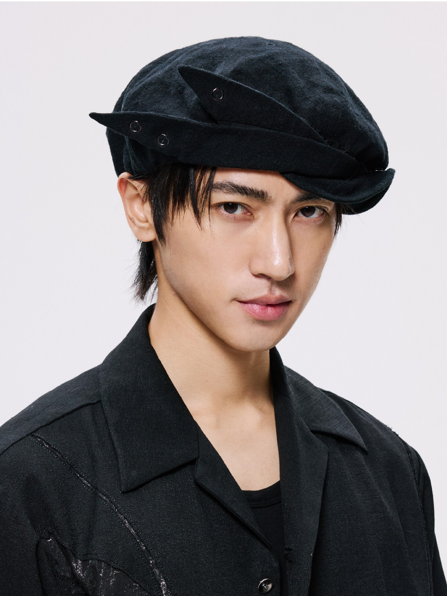 ALVNG AR ANTS Deconstructed Adjustable Newsboy Cap-Hat, Cap, Beanie-Black-Free Shipping Leatheretro
