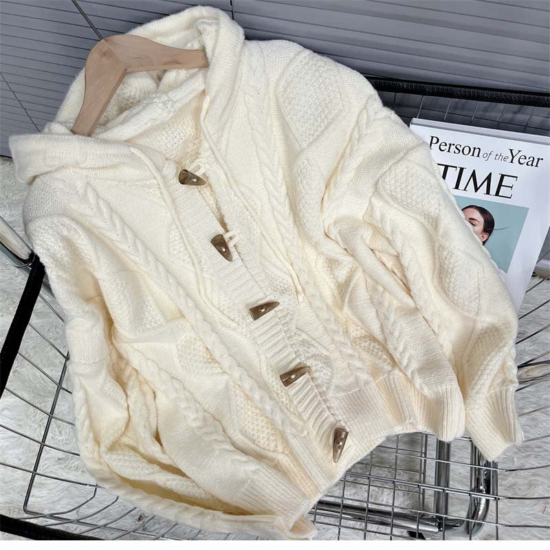 Soft Lazy Knitted Women Cardigan Sweaters-Sweater&Hoodies-Ivory-One Size-Free Shipping Leatheretro