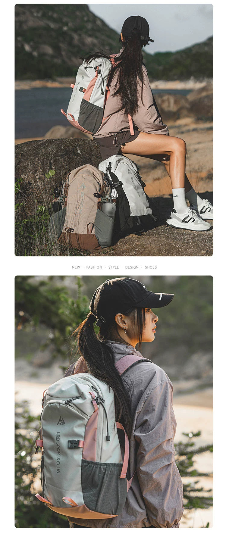 BOOM Large Capacity Lightweight Hiking Backpack-Khaki-Free Shipping Leatheretro