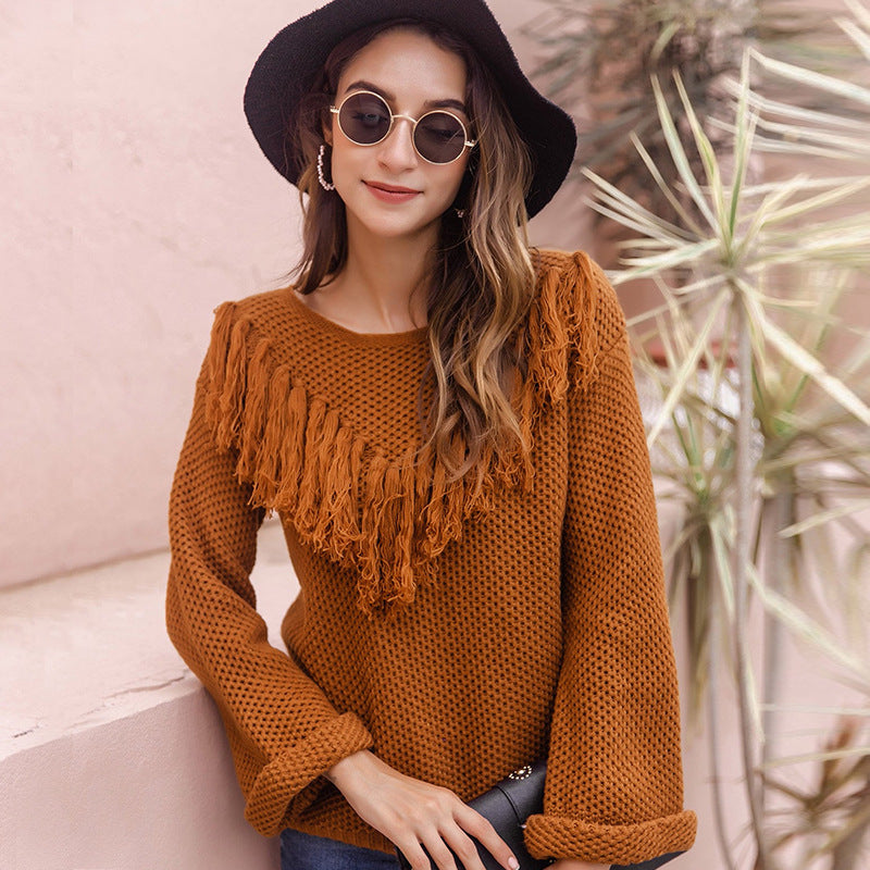 Fashion Brown Knitted Sweaters-Sweater&Hoodies-Brown-S-Free Shipping Leatheretro