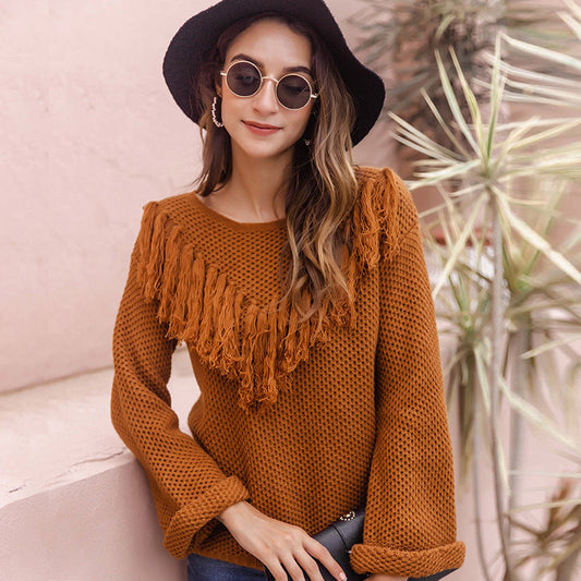 Fashion Brown Knitted Sweaters-Sweater&Hoodies-Brown-S-Free Shipping Leatheretro