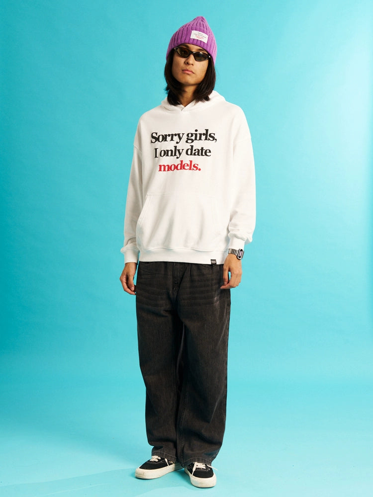 WCC SORRY GIRLS I ONLY DATE MODELS Hoodie-White-M-Free Shipping Leatheretro