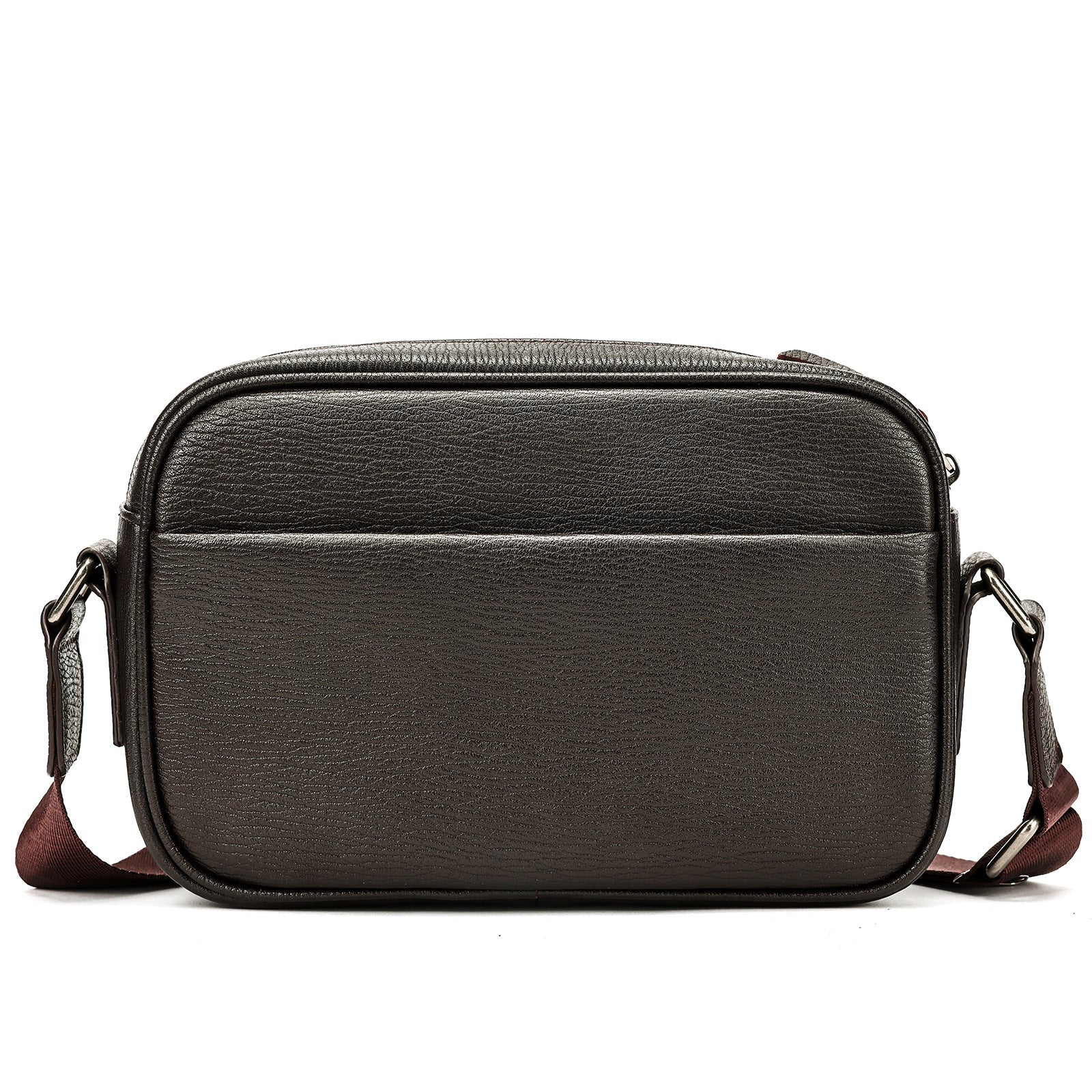 Genuine Leather Men's Crossbody Bag Luxury Cowhide Fashion Bag-Messenger Bag-Black-Free Shipping Leatheretro