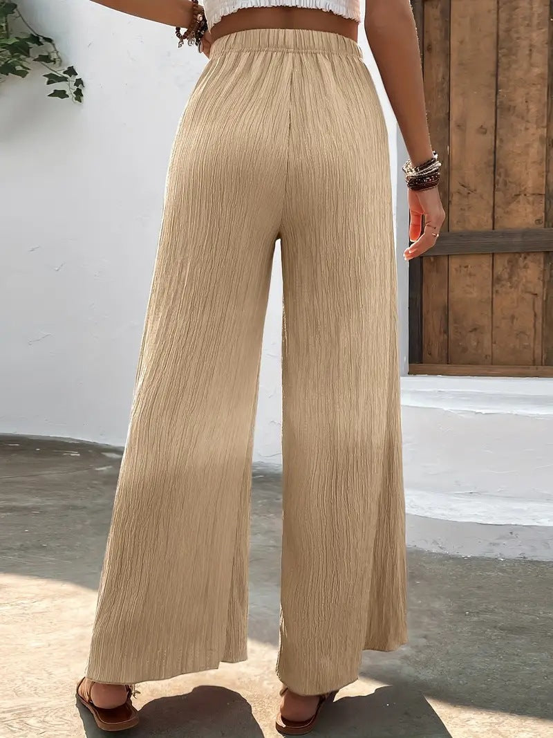 Casual Wide Legs Long Pants for Women-Pants-Black-S-Free Shipping Leatheretro