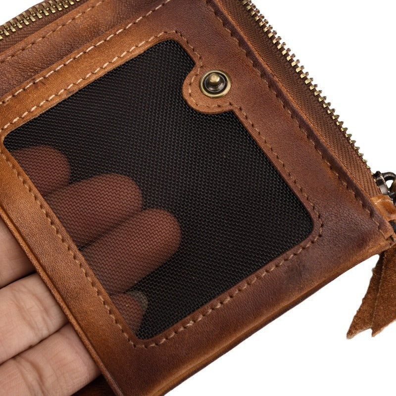 Vintage Genuine Leather Men’s Wallet-Handbags, Wallets & Cases-Light Coffee-Free Shipping Leatheretro