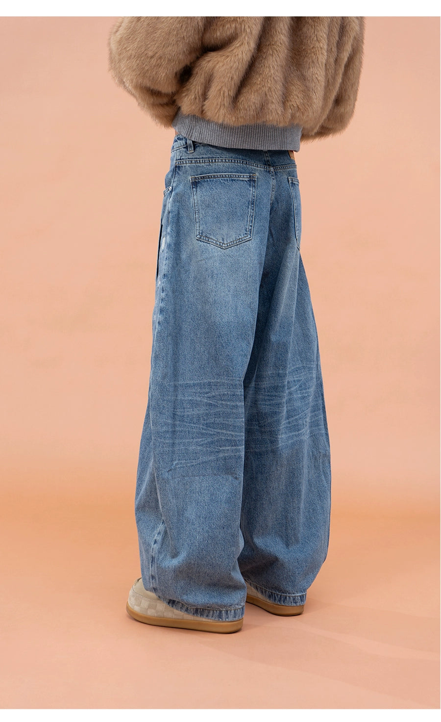 CLP Men's Distressed Cargo Jeans-Blue-M-Free Shipping Leatheretro
