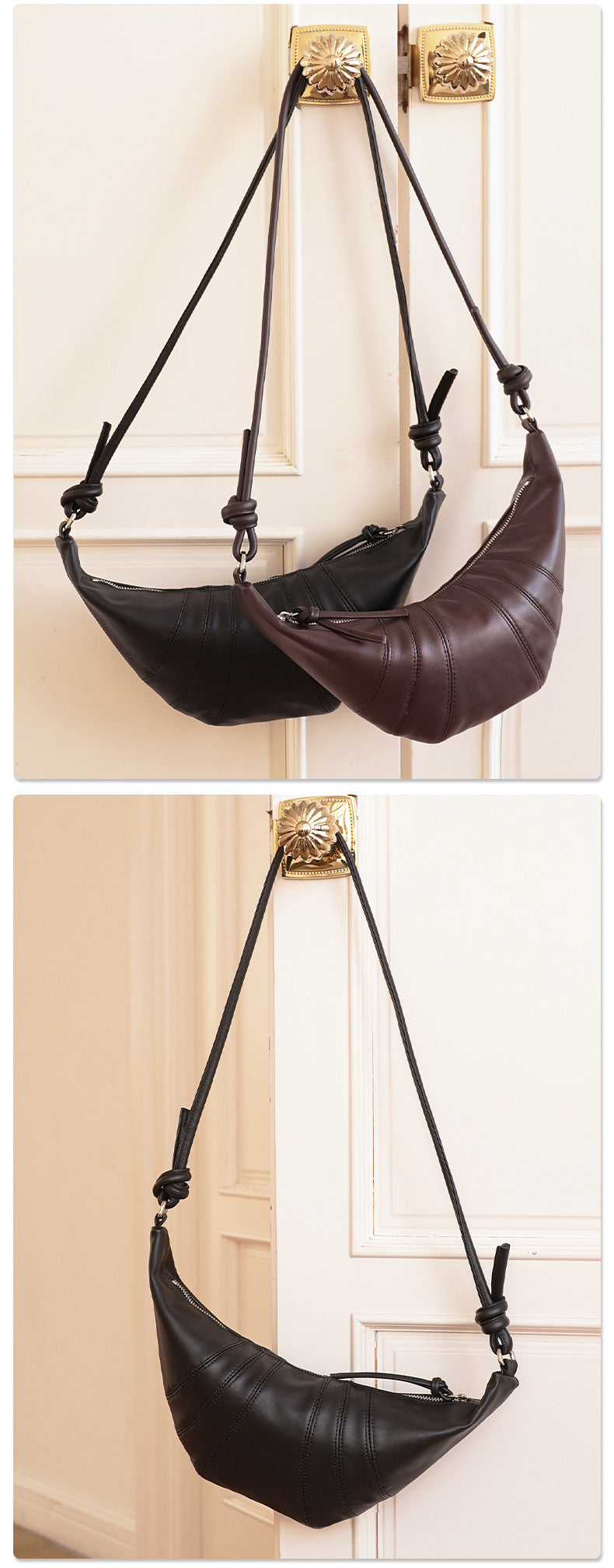 Premium Leather Crossbody Bag for Women-crossbody bags-Black-Free Shipping Leatheretro