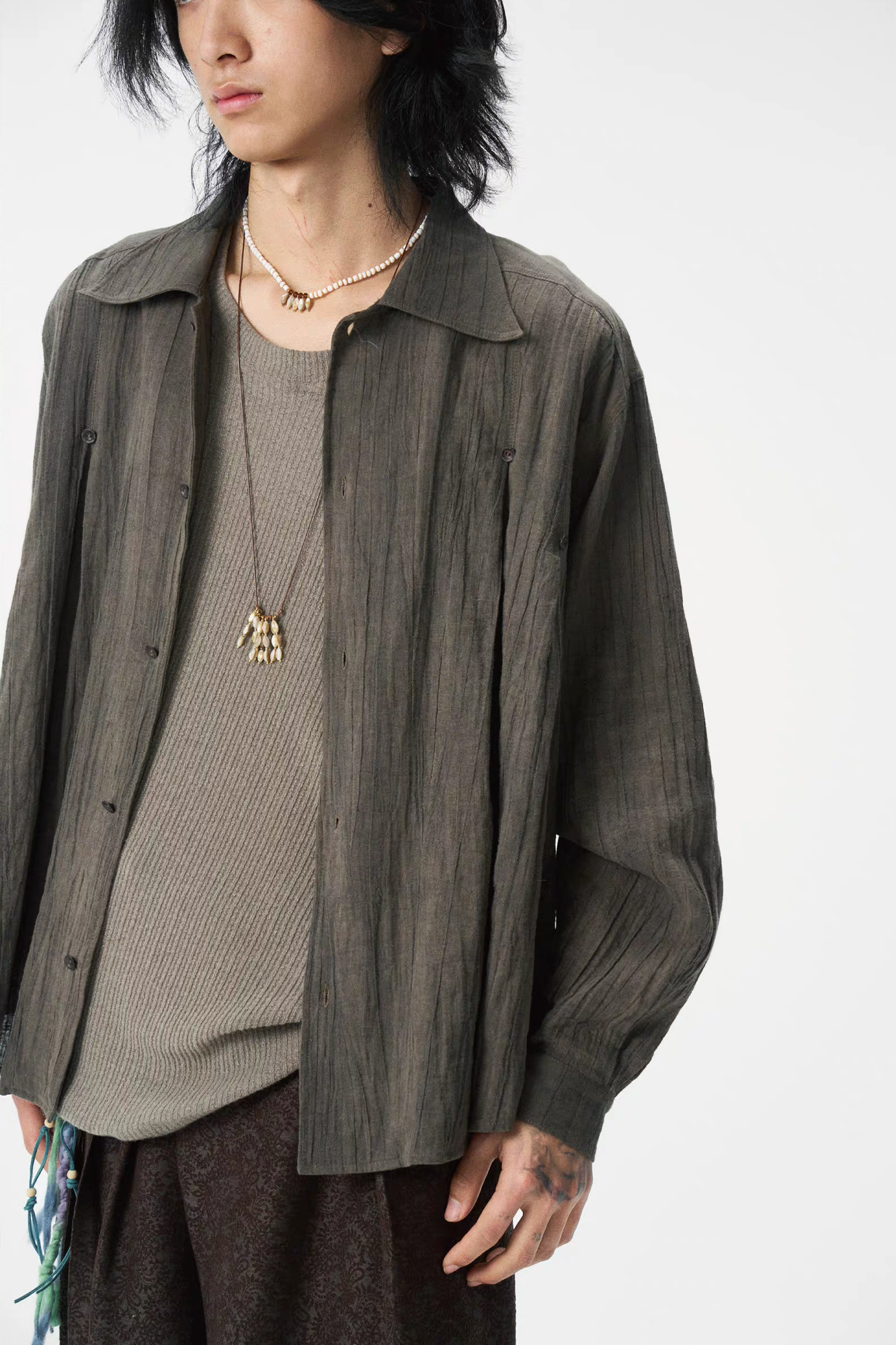 GONGHE REPUB Textured Linen Shirt-Shirt-S-Free Shipping Leatheretro