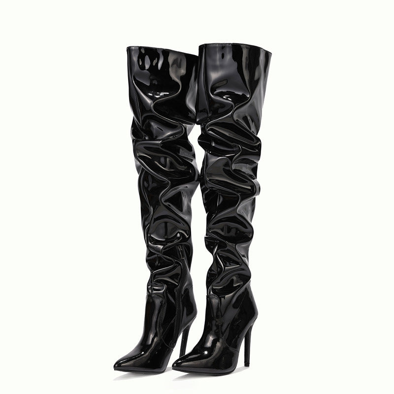 Fashion High Heels Thigh High Women Boots-boots-Black-35-Free Shipping Leatheretro