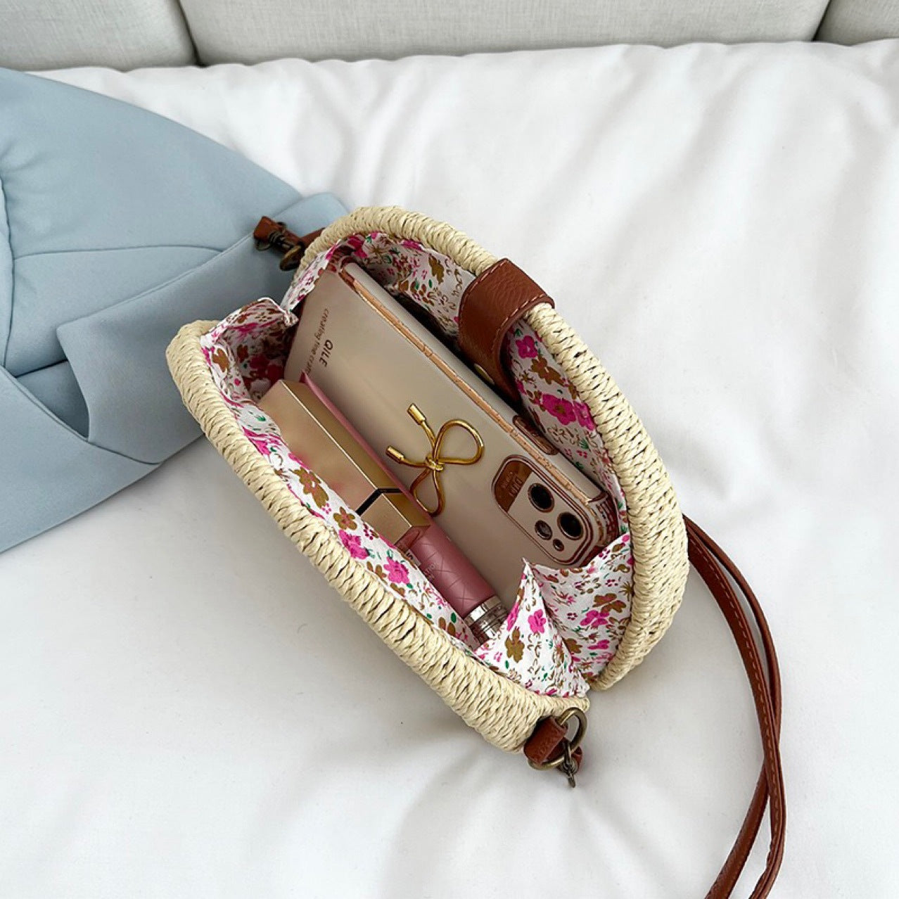 Vintage Woven Saddle Bag for Women-khaki-Free Shipping Leatheretro