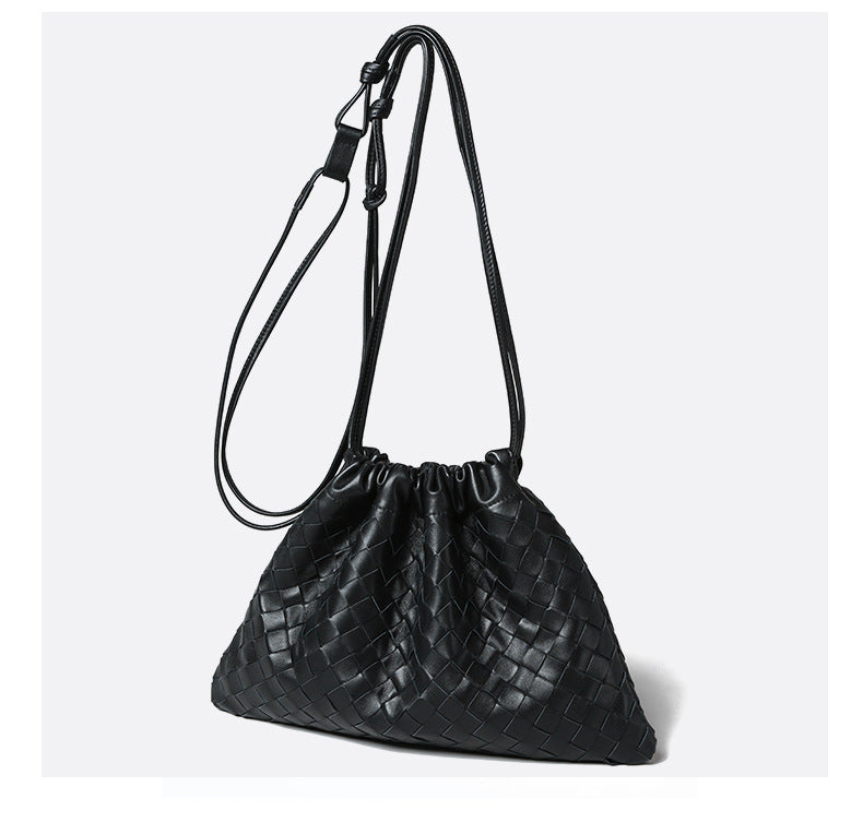 Vintage Handmade Woven Sheepskin Drawstring Bag-Handbags-Red-Free Shipping Leatheretro