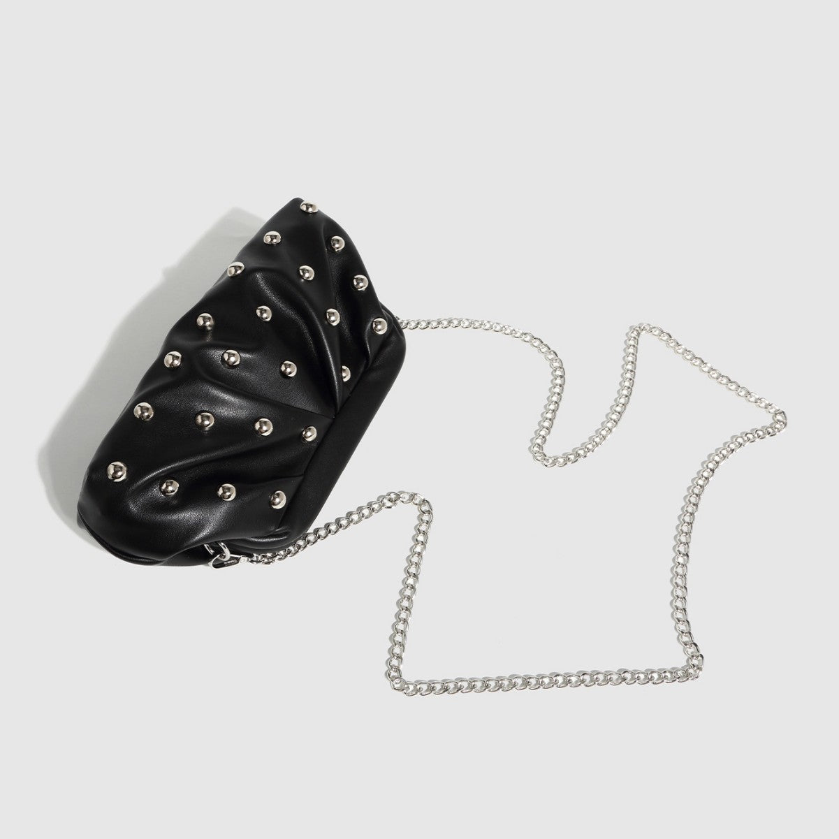 Women's Pleated Dumpling Bag-Black-Free Shipping Leatheretro