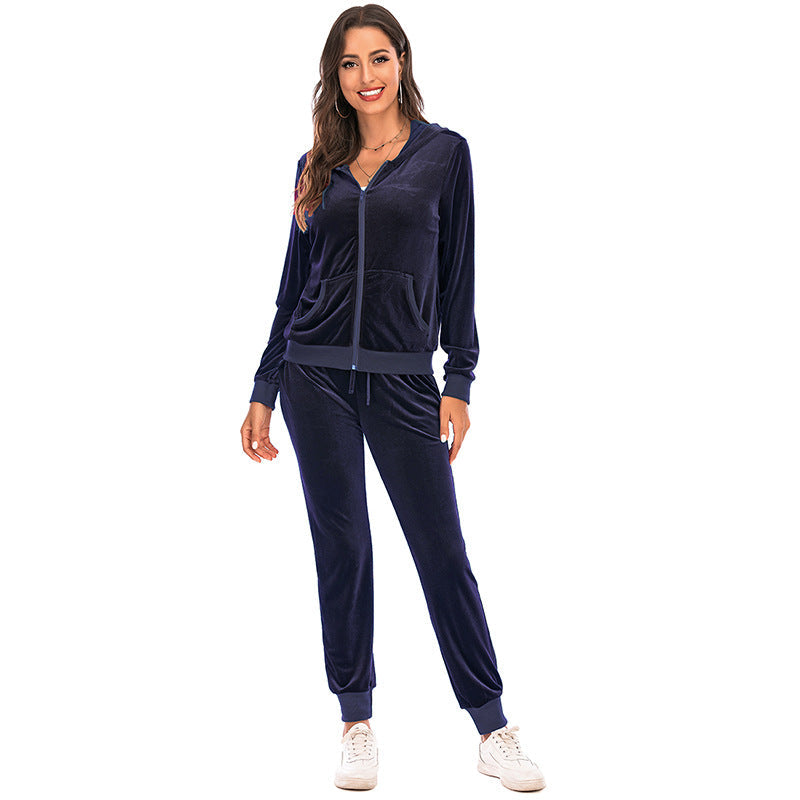 Fashion Casual Spring Sports Suits for Women-Sports Suits-Navy Blue-S-Free Shipping Leatheretro