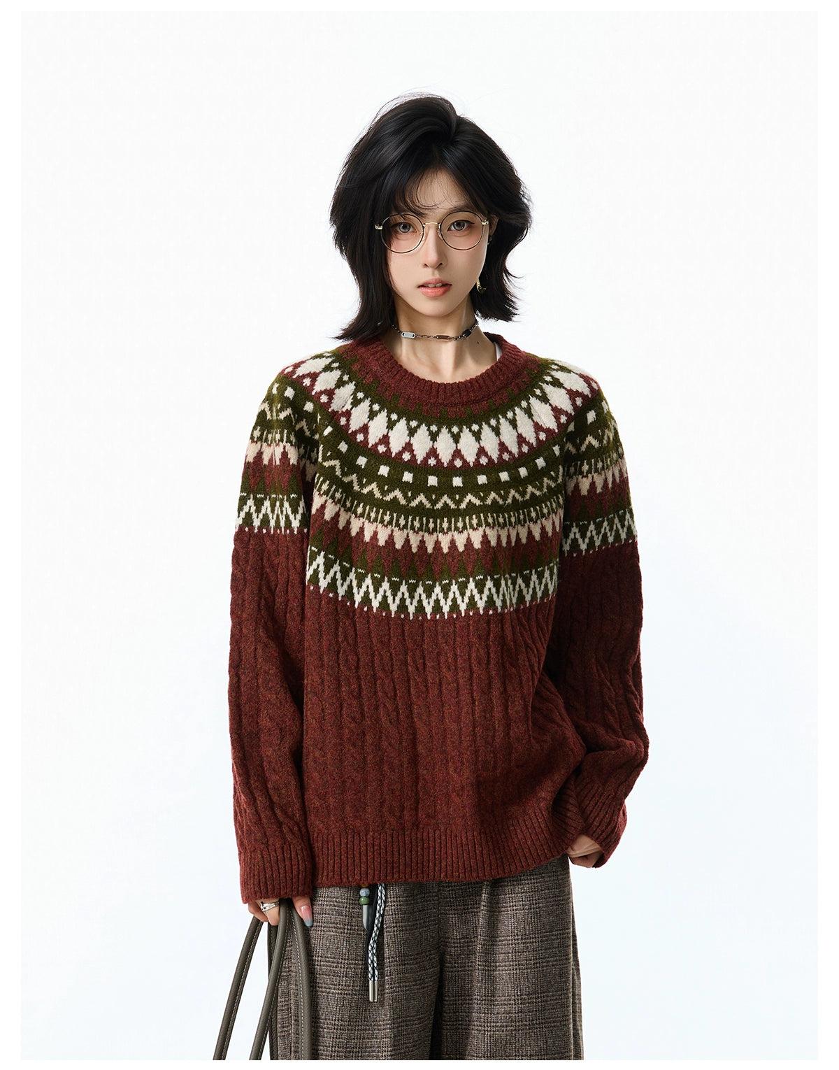 BFLC Cozy Winter & Fall Loose Pullover Knit Sweater-Apricot-M-Free Shipping Leatheretro