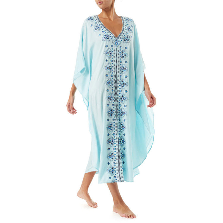 Boho Embroidery Long Romper Cover Up Dresses-The same as picture-One Size-Free Shipping Leatheretro