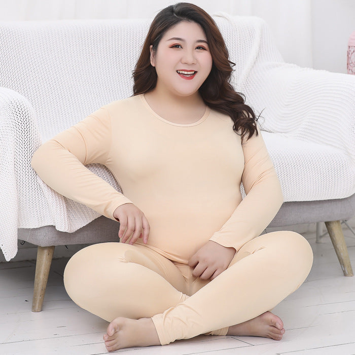 Casual Plus Sizes Long Sleeves Shirts & Pants Homewear-Sleepwear & Loungewear-Skin Color-M-Free Shipping Leatheretro