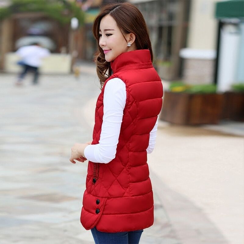 Fashion Winter Plus Sizes Cotton Vest for Women-Vests-Yellow-L 40-50 kg-Free Shipping Leatheretro