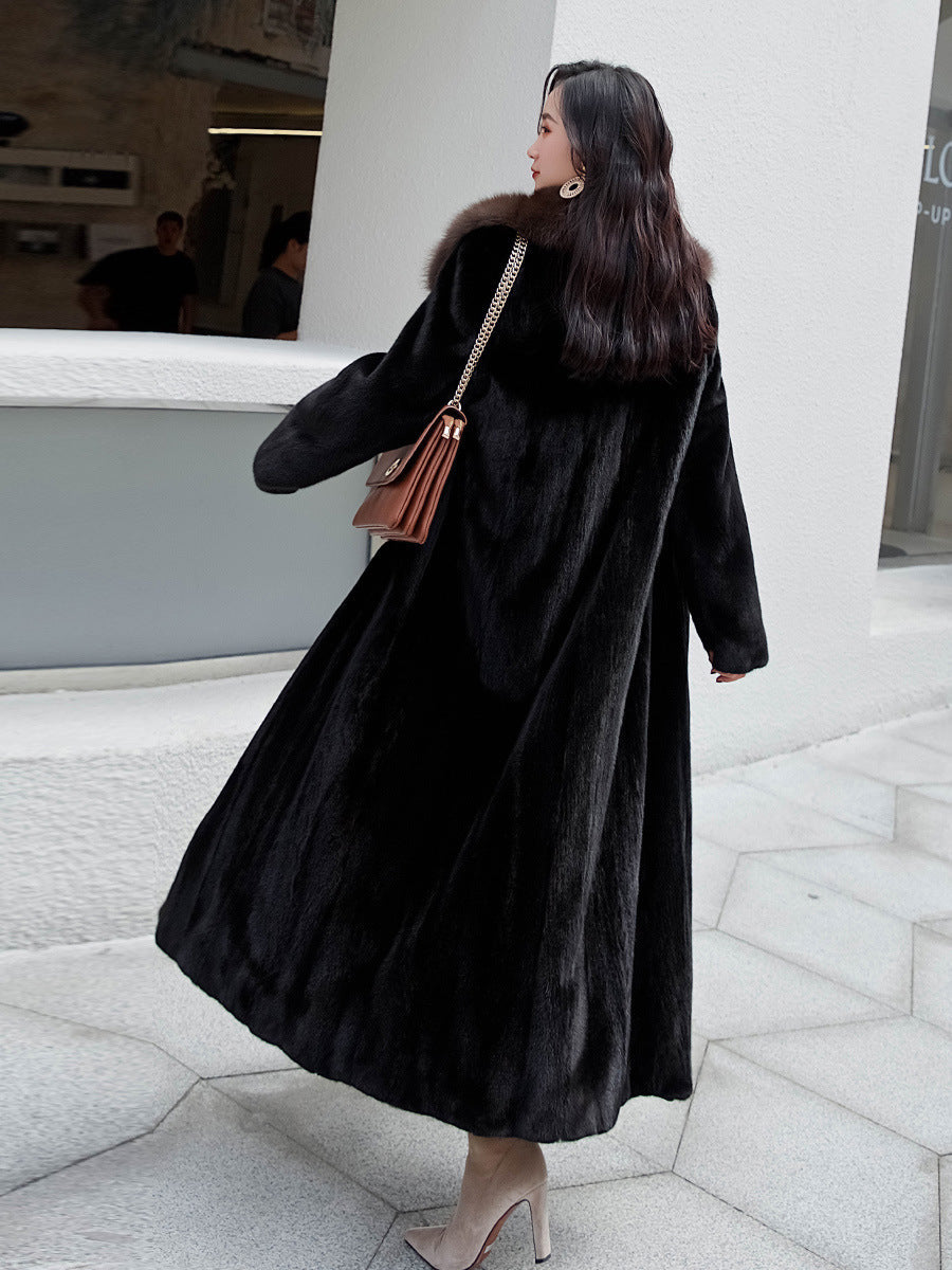 Luxurious Faux Fur Long Winter Overcoats for Women-Outerwear-Black-S-Free Shipping Leatheretro