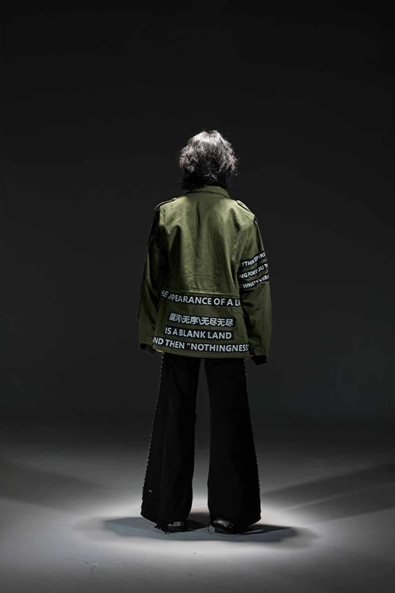 NOTHINGNESS WORLD Slogan Patchwork Multi-Pocket Utility Jacket-Jacket-S-Green-Free Shipping Leatheretro