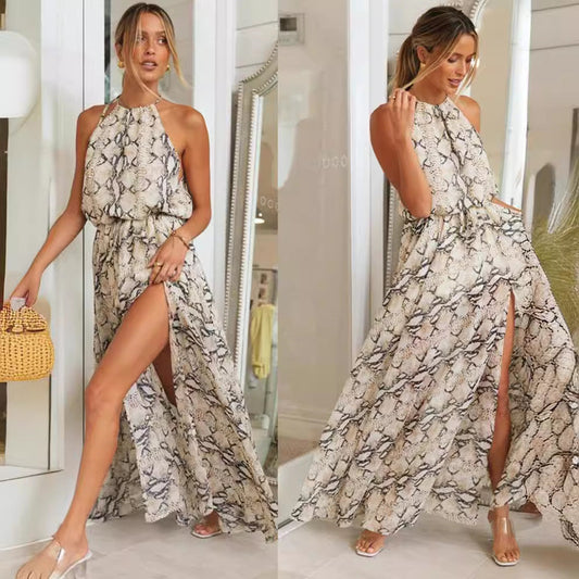 Summer Boho Split Front Long Dresses-Dresses-图片色-S-Free Shipping Leatheretro