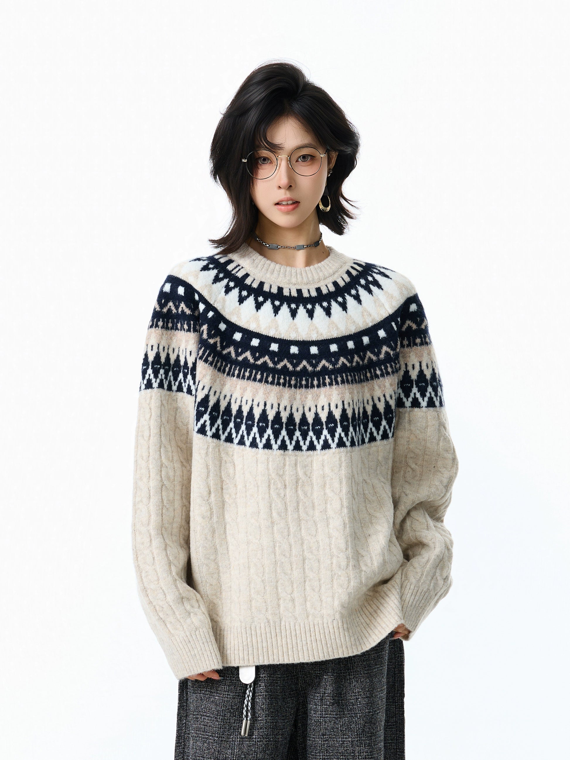 BFLC Cozy Winter & Fall Loose Pullover Knit Sweater-Apricot-M-Free Shipping Leatheretro