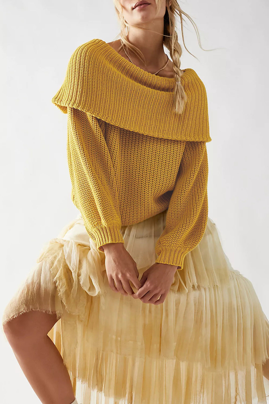 Women's Oversized Off-Shoulder Sweater-black-S-Free Shipping Leatheretro