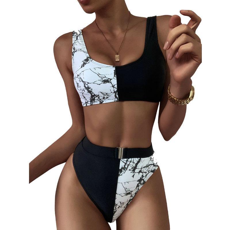 Sexy Arrivla Elastic Tight High Waist Bikini-Women Swimwear-The same as picture-S-Free Shipping Leatheretro