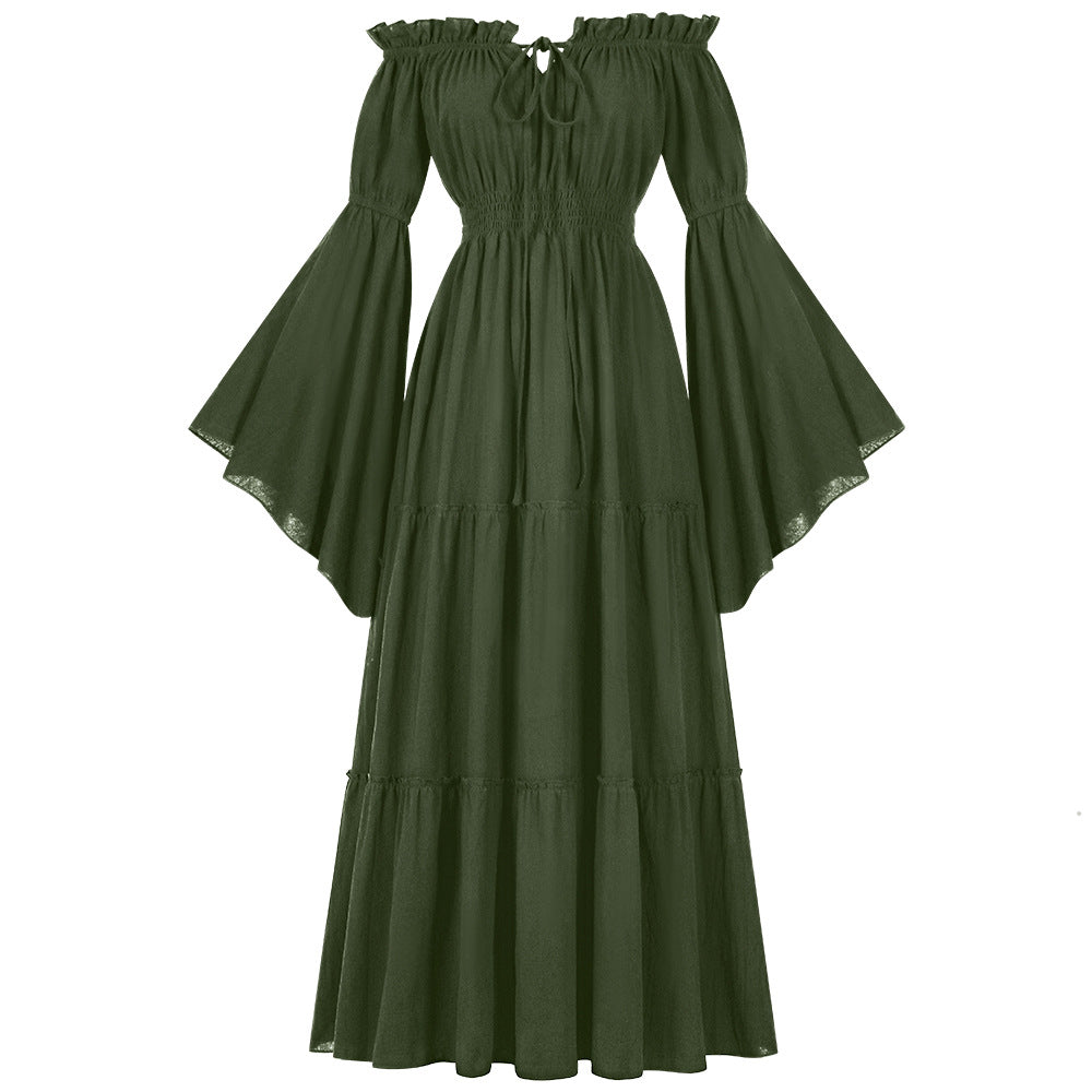 Medieval Vintage Royal Court Dress-Black-S-Free Shipping Leatheretro