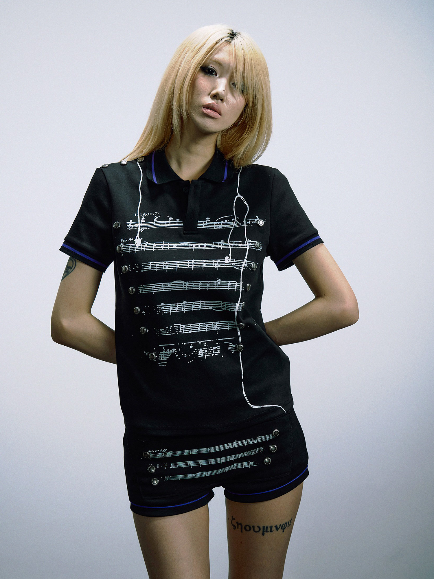 PAIKI Napoleon Score Headphone Slim Polo Shirt-T Shirt-S (Preorder)-Free Shipping Leatheretro