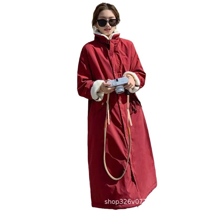 Fashion Winter Warm Long Overcoats for Women-Outerwear-Khaki-XS 40-50 kg-Free Shipping Leatheretro