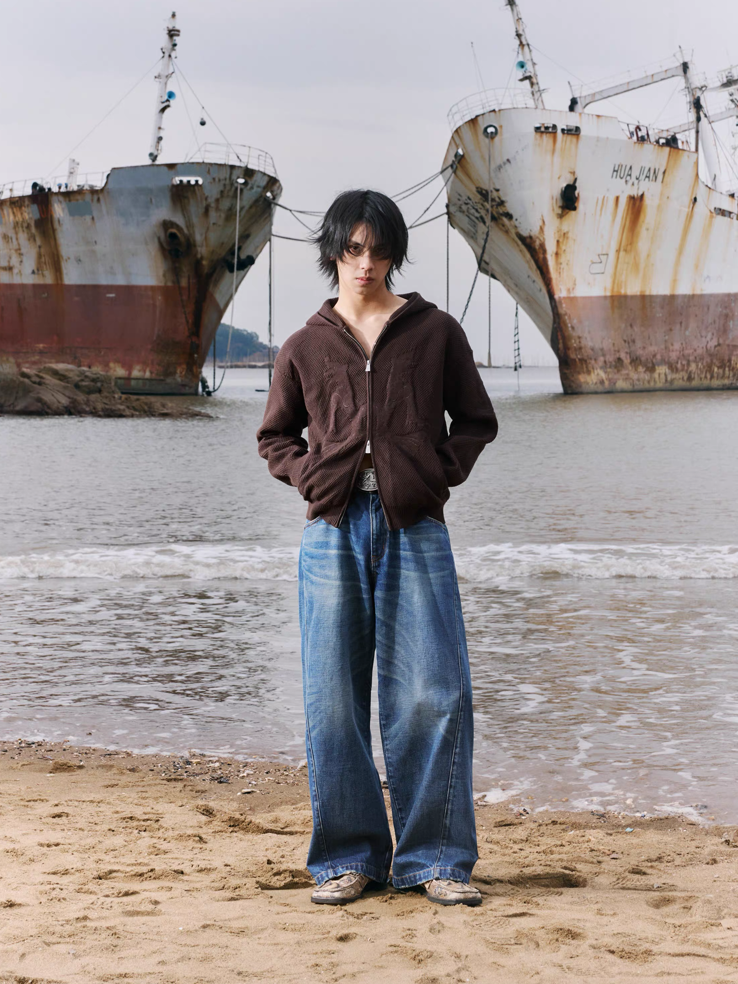IN EXISTENCE Washed Relaxed Straight Jeans-Jeans-XS (0)-Free Shipping Leatheretro