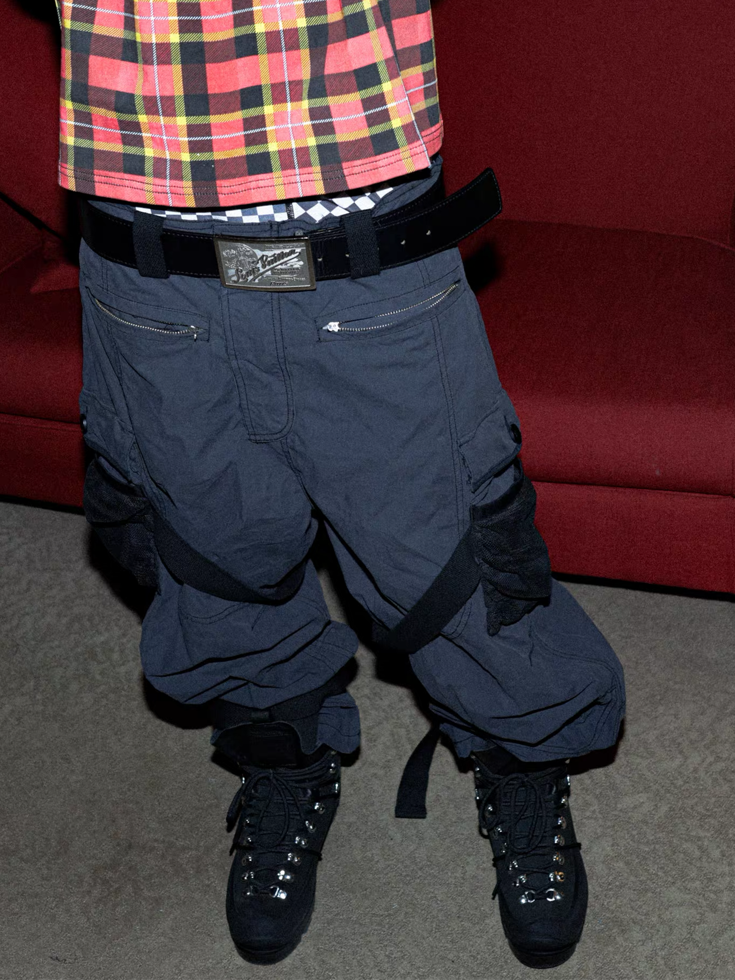 PCCVISION Adjustable Strap Washed Utility Cargo Pants-Pants-S (Preorder)-Free Shipping Leatheretro