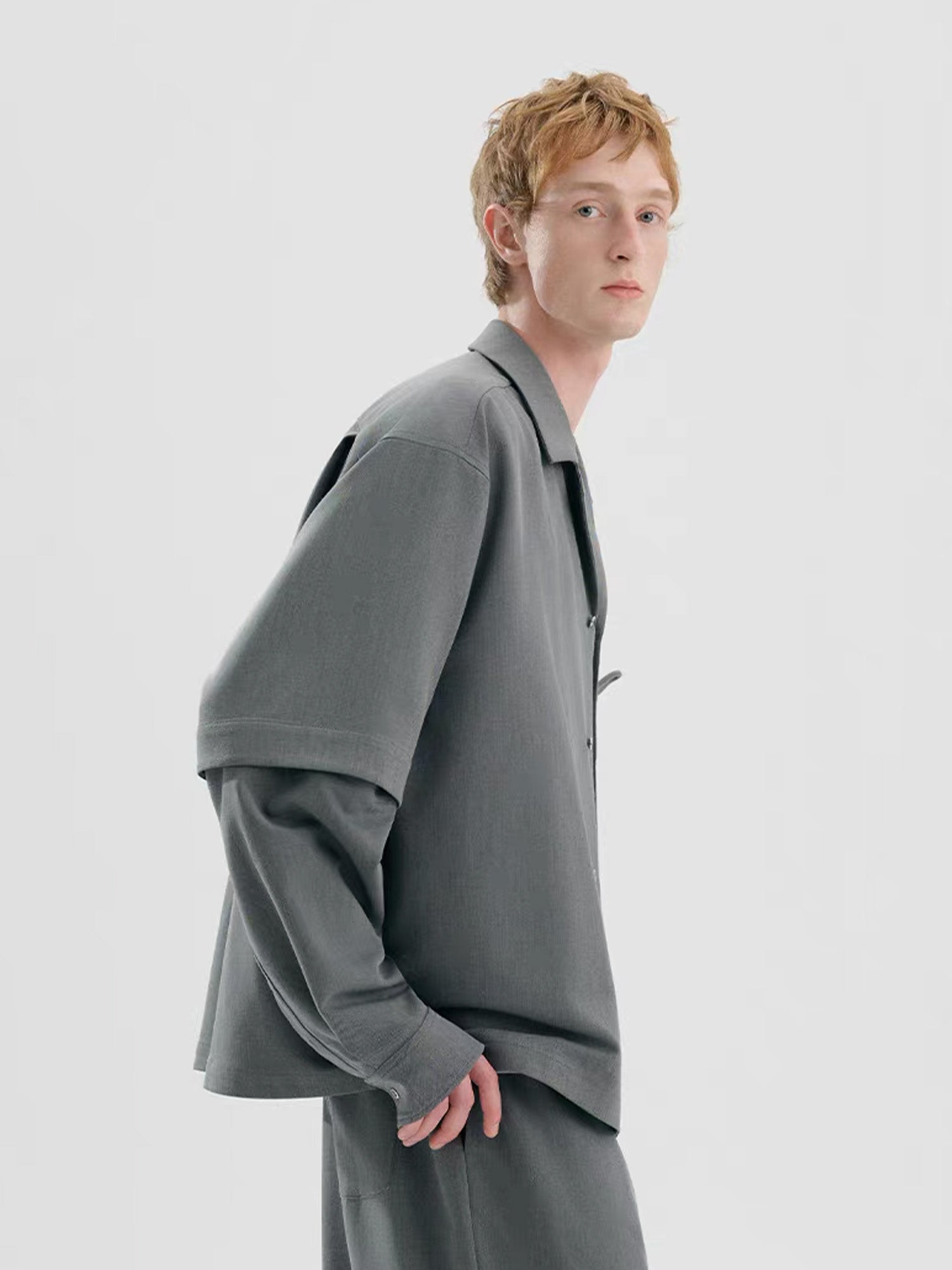 TIWILLTANG Detachable-Sleeve Tie-Pocket Shirt-Jacket-S-Blue-Free Shipping Leatheretro