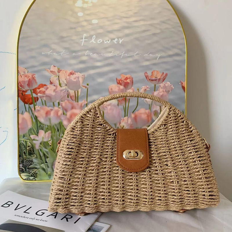 Women's Large Capacity Boho Woven Crossbody Bag-Beige-Free Shipping Leatheretro